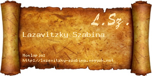Lazavitzky Szabina névjegykártya